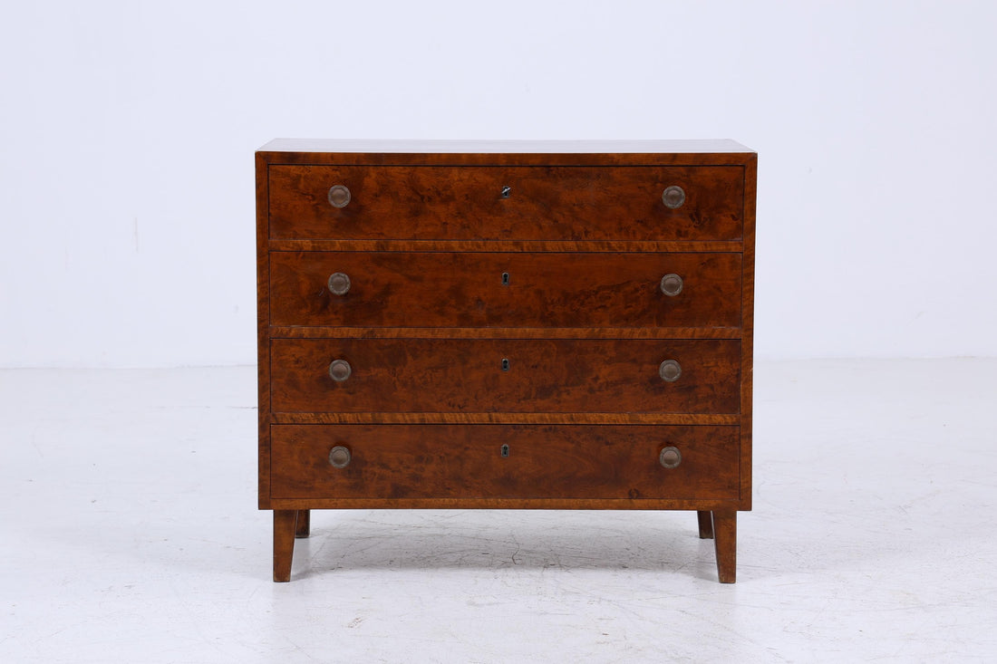 Dunkle Vintage Schubladen Kommode | Mid Century Schubladen Schrank | Retro 60er Jahre Holz Aufbewahrung
