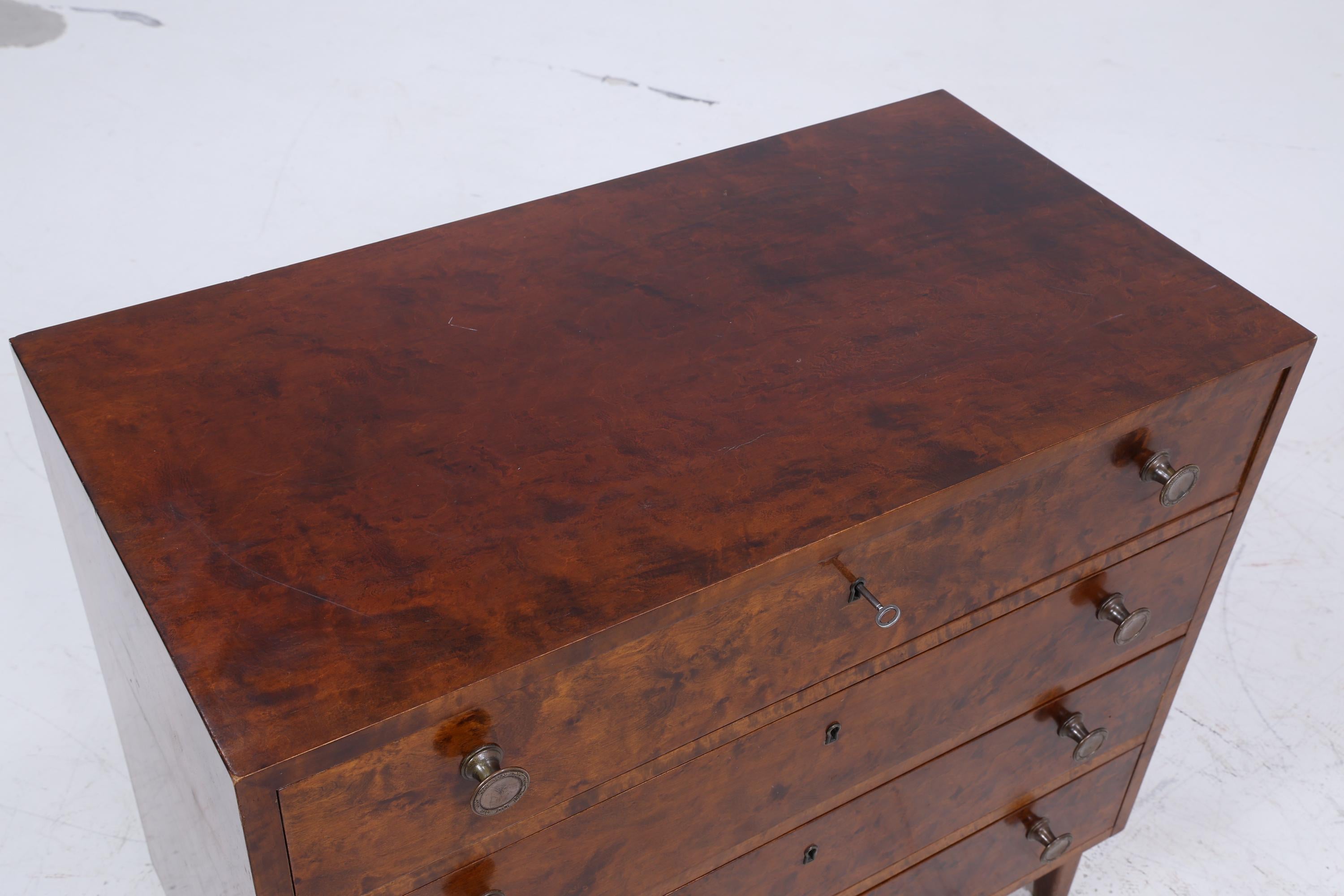 Dunkle Vintage Schubladen Kommode | Mid Century Schubladen Schrank | Retro 60er Jahre Holz Aufbewahrung