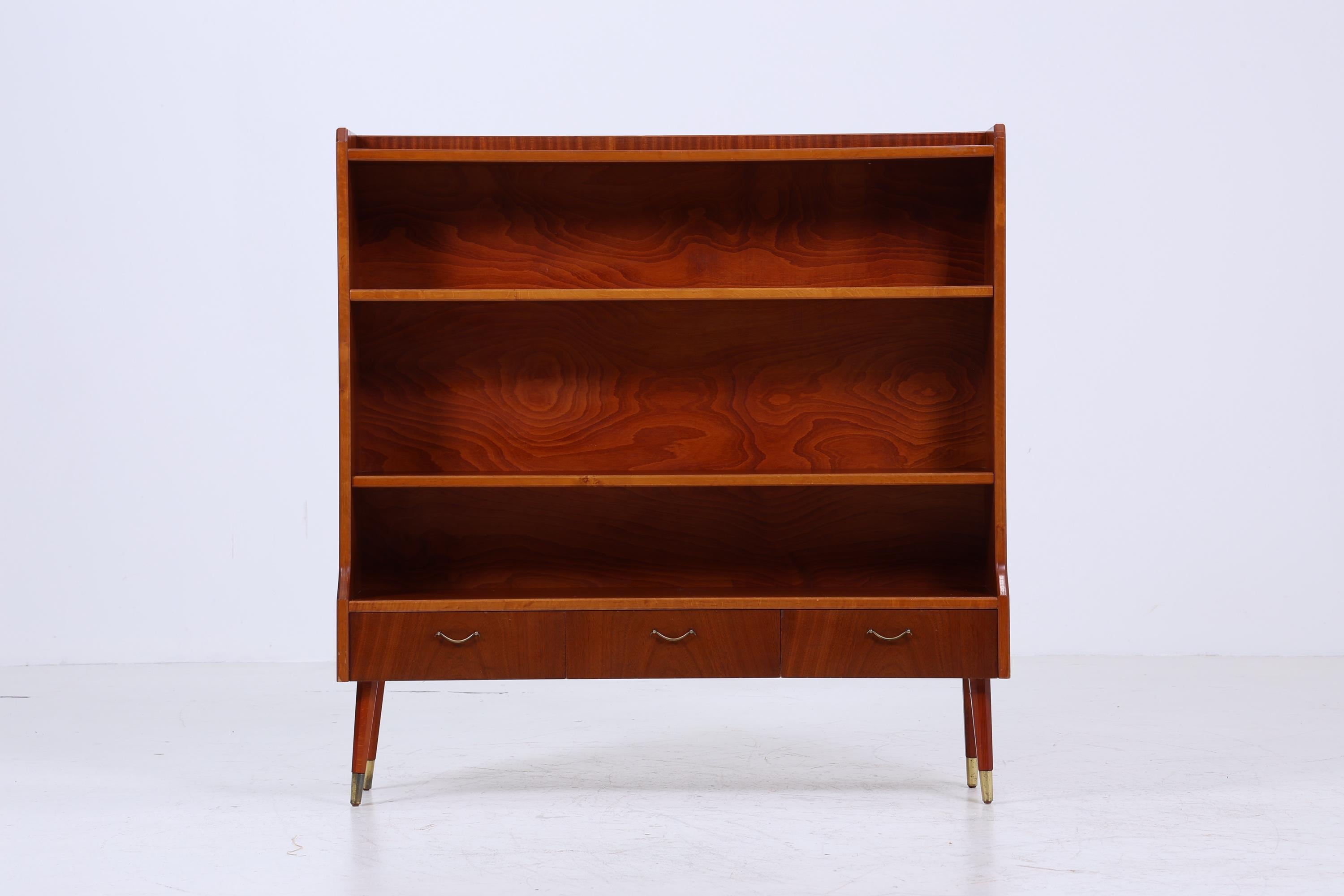 Vintage Regal 60er Jahre | Mid Century kleines Schubladen Bücherregal Sekretär Retro Holz Aufbewahrung