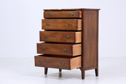 Hohe Vintage Schubladen Kommode | Mid Century Schubladen Schrank | Retro 60er Jahre Holz Aufbewahrung