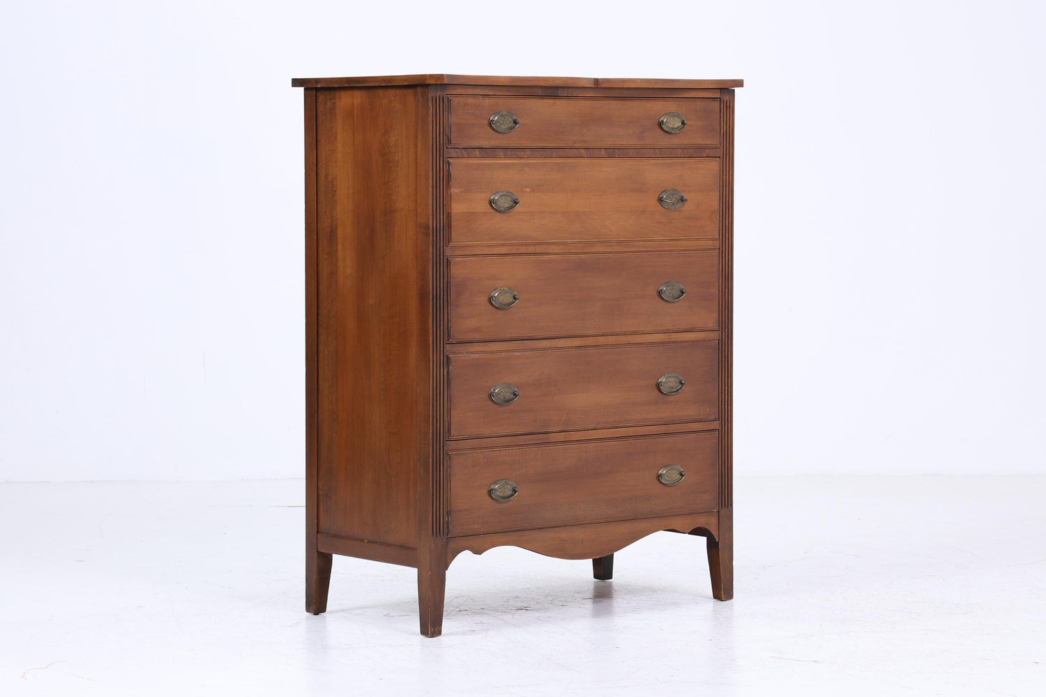 Hohe Vintage Schubladen Kommode | Mid Century Schubladen Schrank | Retro 60er Jahre Holz Aufbewahrung