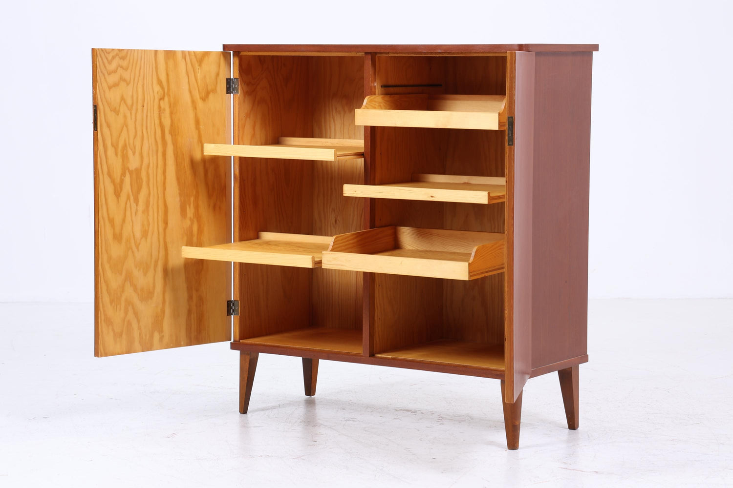 Zeitloser Vintage Schrank 60er Jahre | Mid Century Wäscheschrank Schubladen Fächerschrank Holz Retro Aufbewahrung