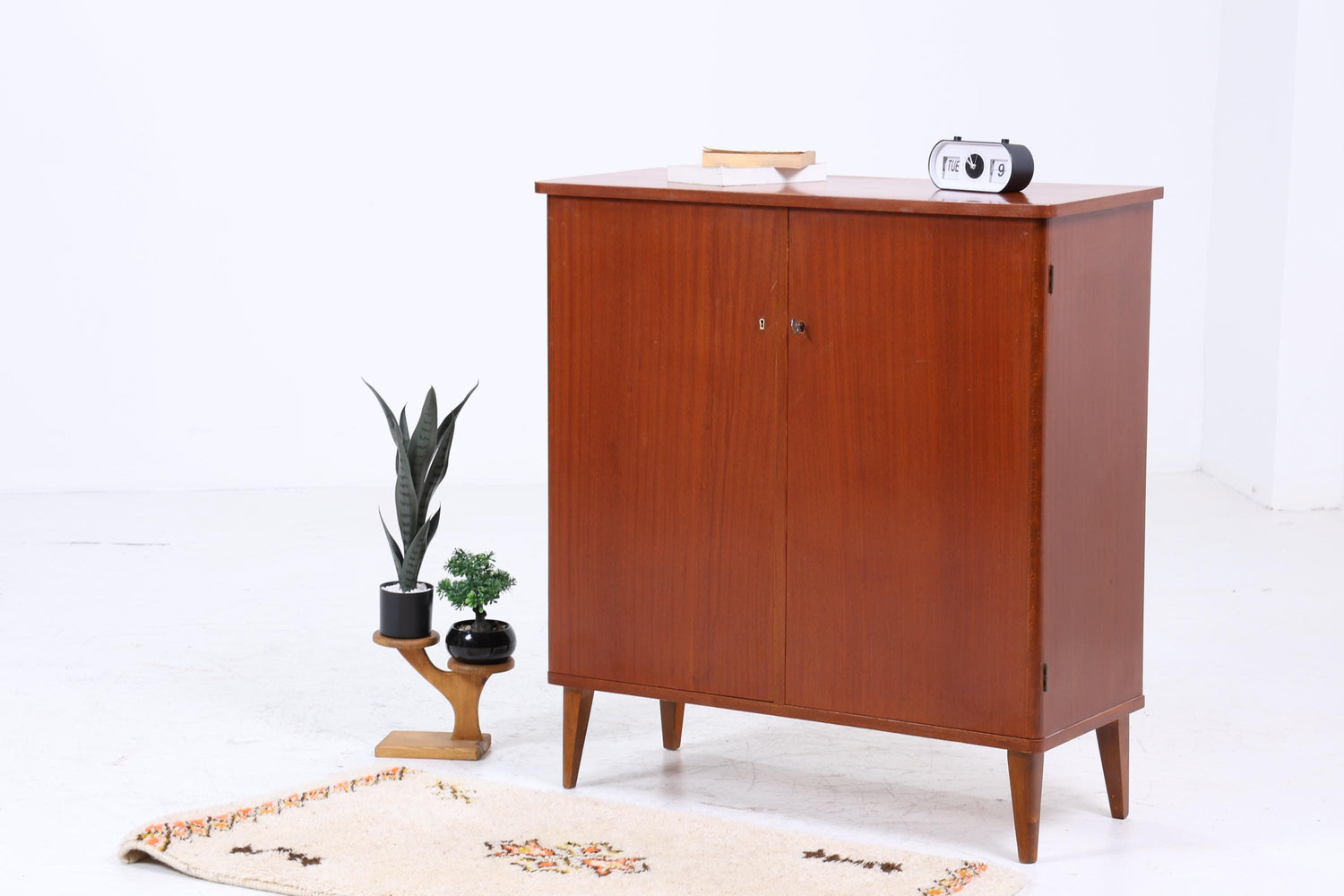 Zeitloser Vintage Schrank 60er Jahre | Mid Century Wäscheschrank Schubladen Fächerschrank Holz Retro Aufbewahrung