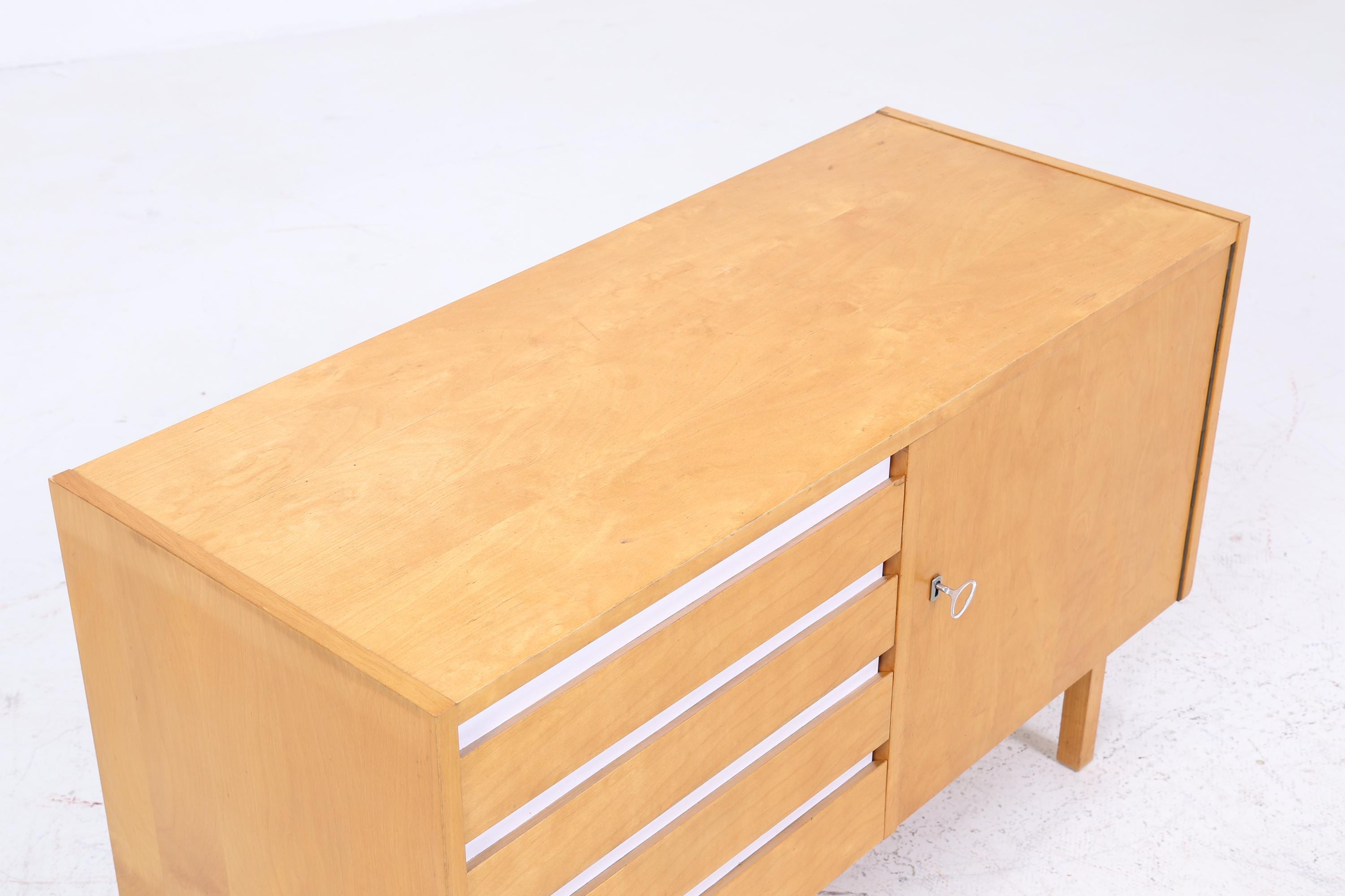 ❌SALE❌ Vintage Hellerau 794/9-16 Kommode aus Birkenholz | Mid Century Schubladen Schrank | Holz Aufbewahrung