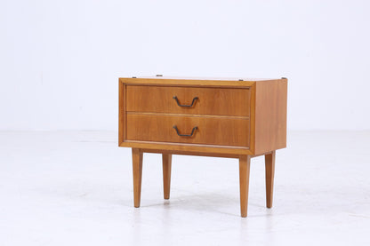 Vintage Nachttisch 60er Jahre | Mid Century Mini Kommode Schubladen | Stilvolle 70er Holz Aufbewahrung Schlafzimmer 1/2
