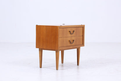 Vintage Nachttisch 60er Jahre | Mid Century Mini Kommode Schubladen | Stilvolle 70er Holz Aufbewahrung Schlafzimmer 1/2