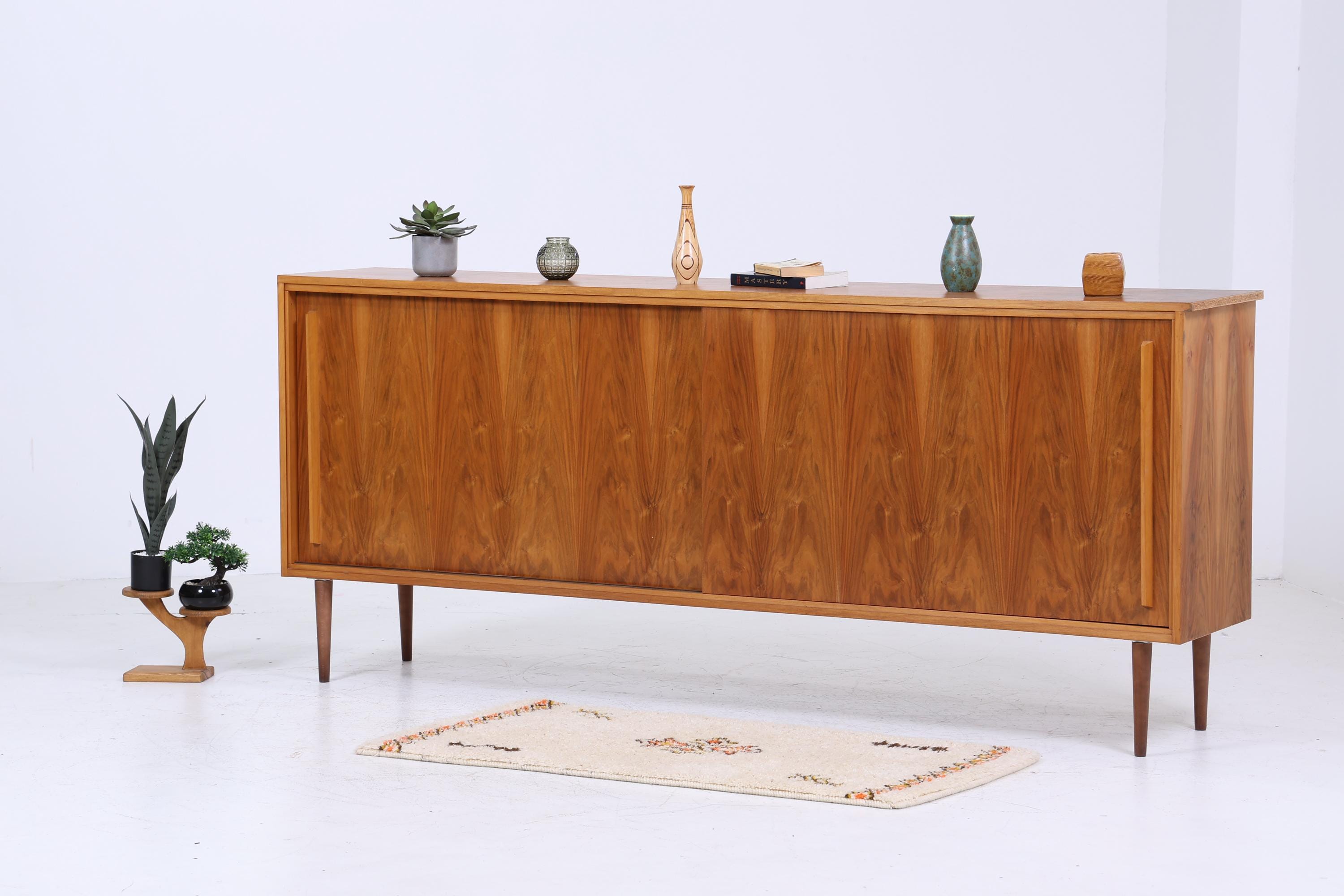 Vintage Sideboard 60er Jahre | Mid Century Schubladen Nussbaum Anrichte Holz Aufbewahrung