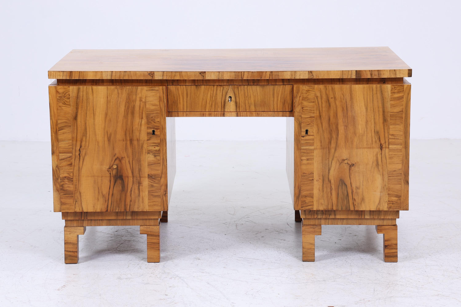 ❌SALE❌ Art Déco Schreibtisch 1920er Original | Antiker Nussbaum Bürotisch | Vintage Executive Desk aus Holz | Mid Century Office Furniture