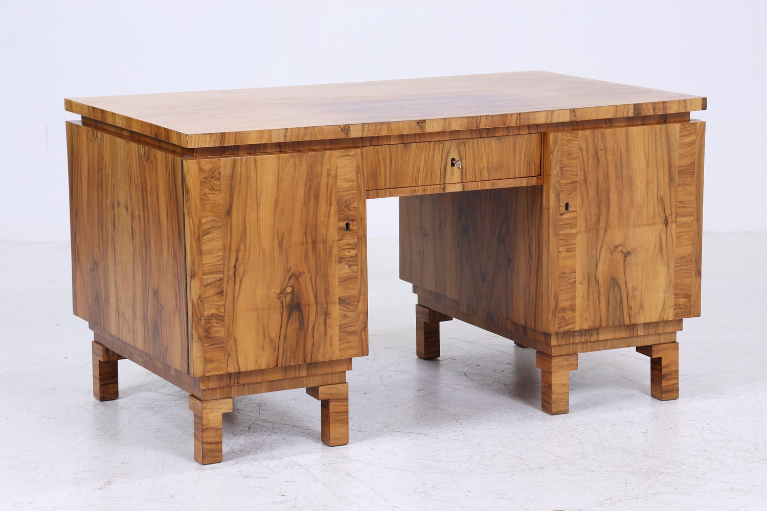❌SALE❌ Art Déco Schreibtisch 1920er Original | Antiker Nussbaum Bürotisch | Vintage Executive Desk aus Holz | Mid Century Office Furniture