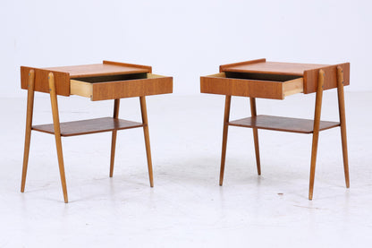 2 Vintage Teak Nachttische AB Carlström | Mid Century Nachttisch 60er Jahre | Designer Beistelltische aus Echtholz