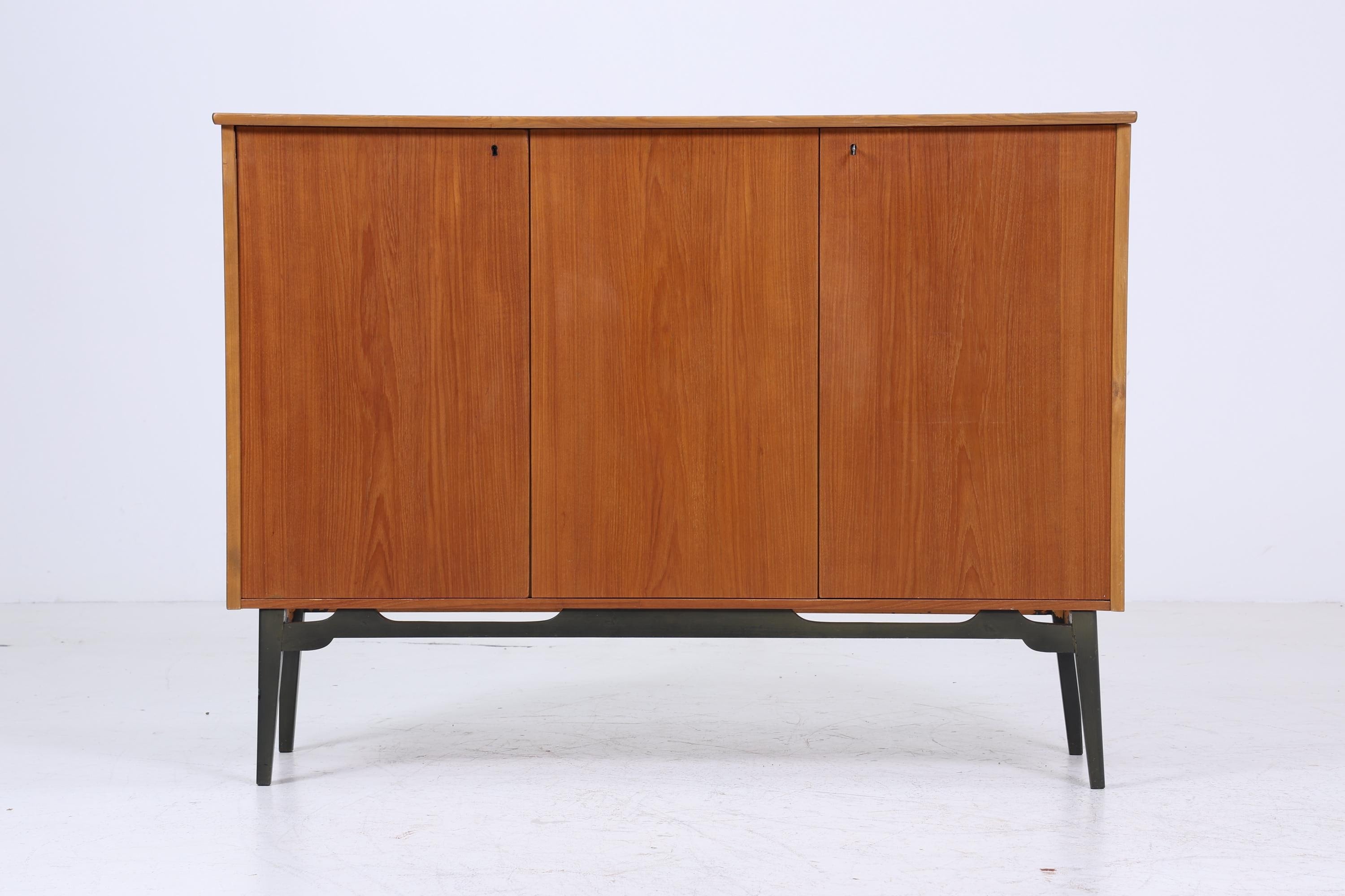 Vintage Highboard 60er Jahre | Mid Century Sideboard Schubladen Schrank Holz Aufbewahrung