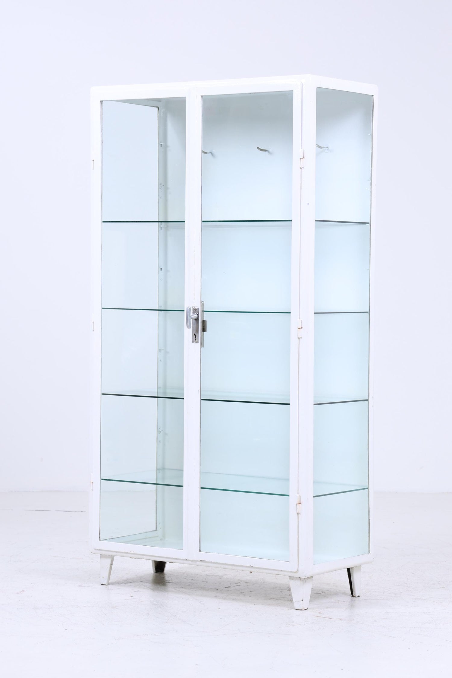 Großer Vintage Medizinschrank 40er Jahre | Mid Century Glas Schrank | Vitrine  Aufbewahrung
