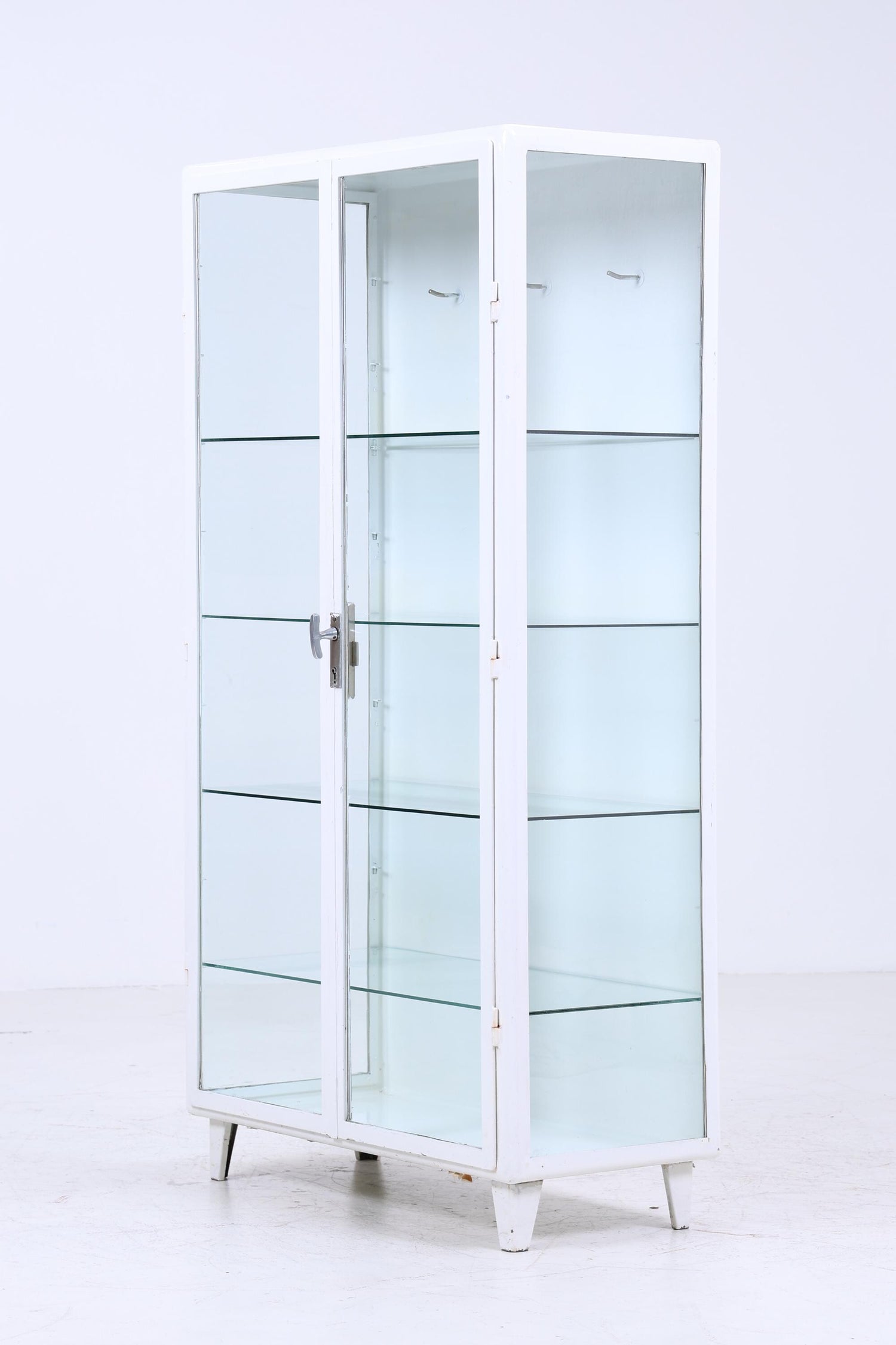 Großer Vintage Medizinschrank 40er Jahre | Mid Century Glas Schrank | Vitrine  Aufbewahrung