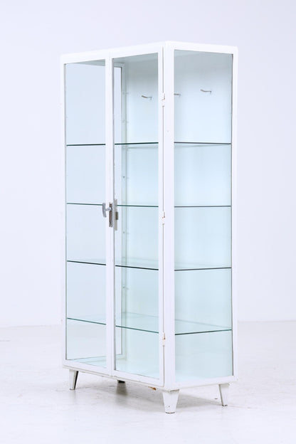 Großer Vintage Medizinschrank 40er Jahre | Mid Century Glas Schrank | Vitrine  Aufbewahrung