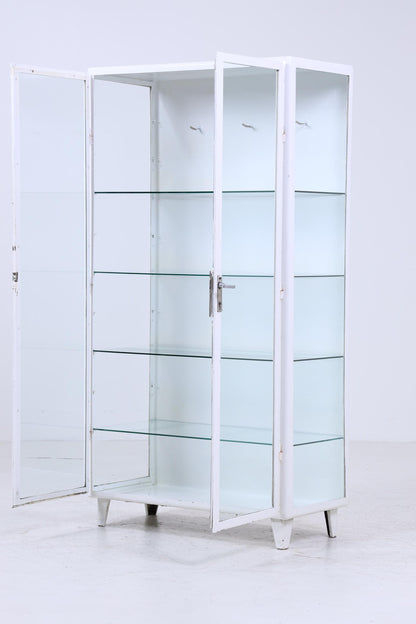 Großer Vintage Medizinschrank 40er Jahre | Mid Century Glas Schrank | Vitrine  Aufbewahrung