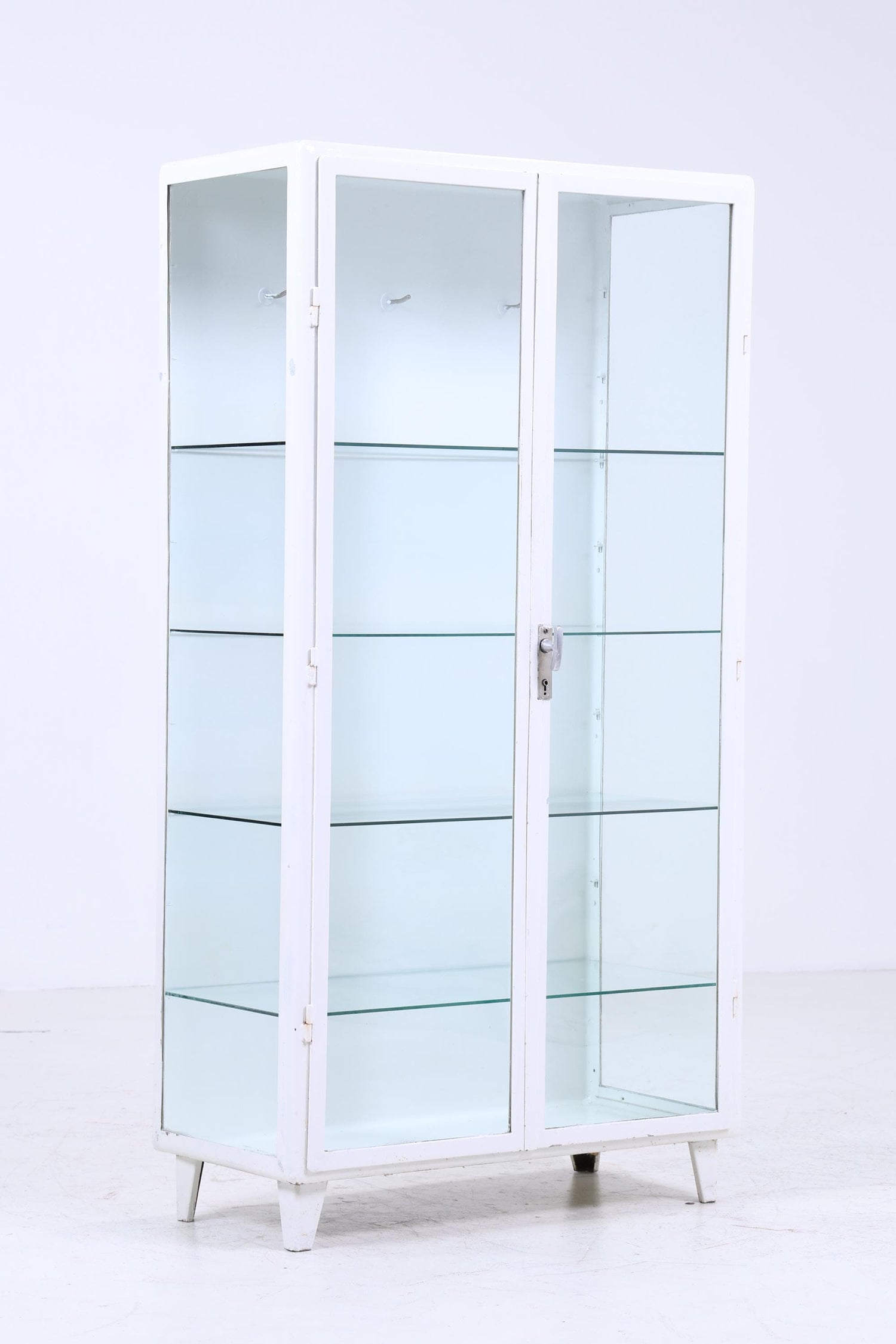 Großer Vintage Medizinschrank 40er Jahre | Mid Century Glas Schrank | Vitrine  Aufbewahrung