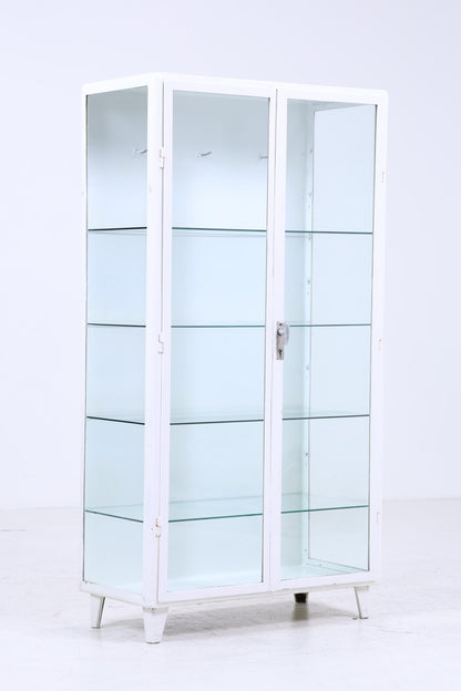 Großer Vintage Medizinschrank 40er Jahre | Mid Century Glas Schrank | Vitrine  Aufbewahrung