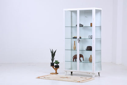 Großer Vintage Medizinschrank 40er Jahre | Mid Century Glas Schrank | Vitrine  Aufbewahrung