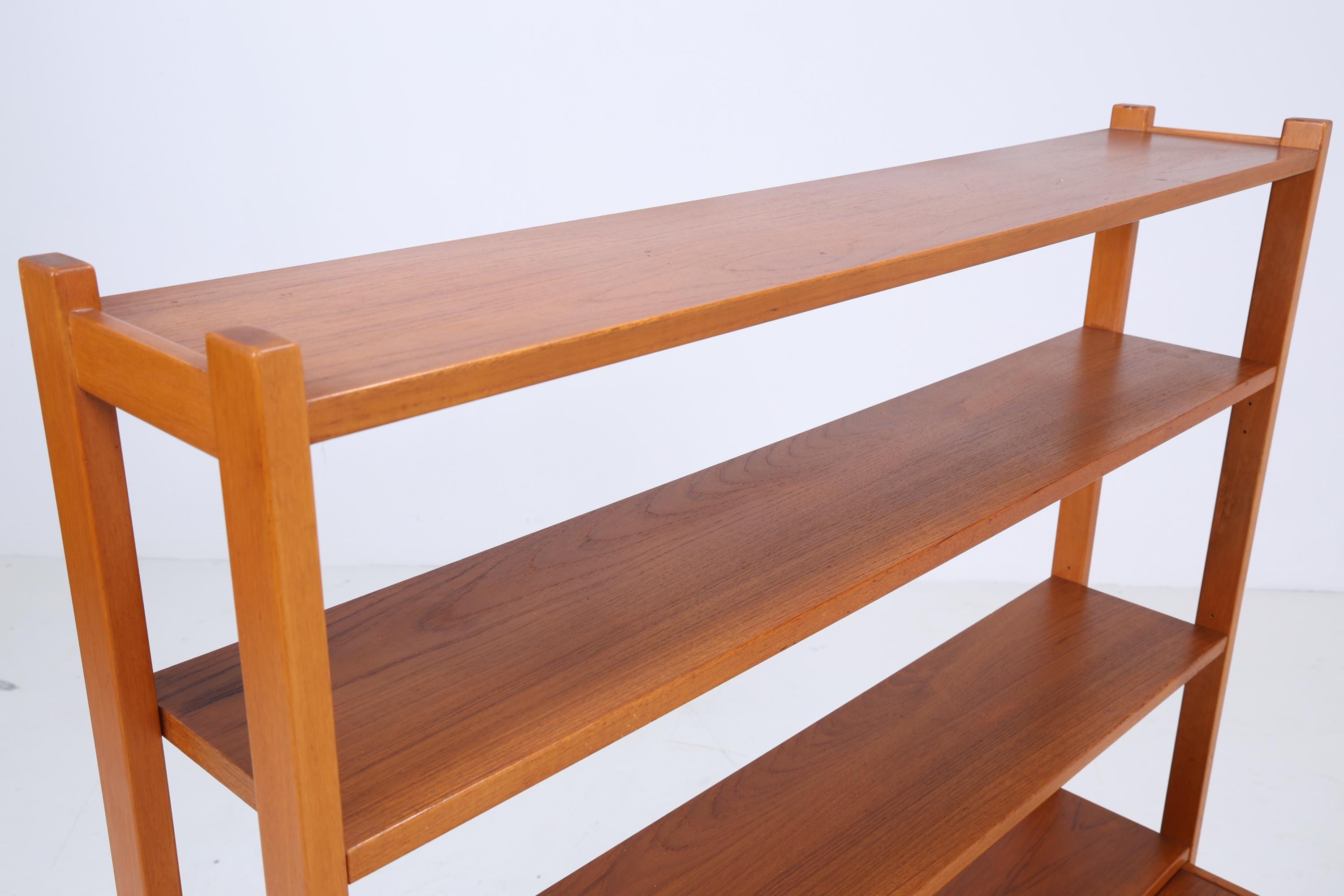 Vintage Teak Regal 60er Jahre | Mid Century Bücherregal Schreibtisch Sekretär mit Schiebetüren Retro Holz Aufbewahrung