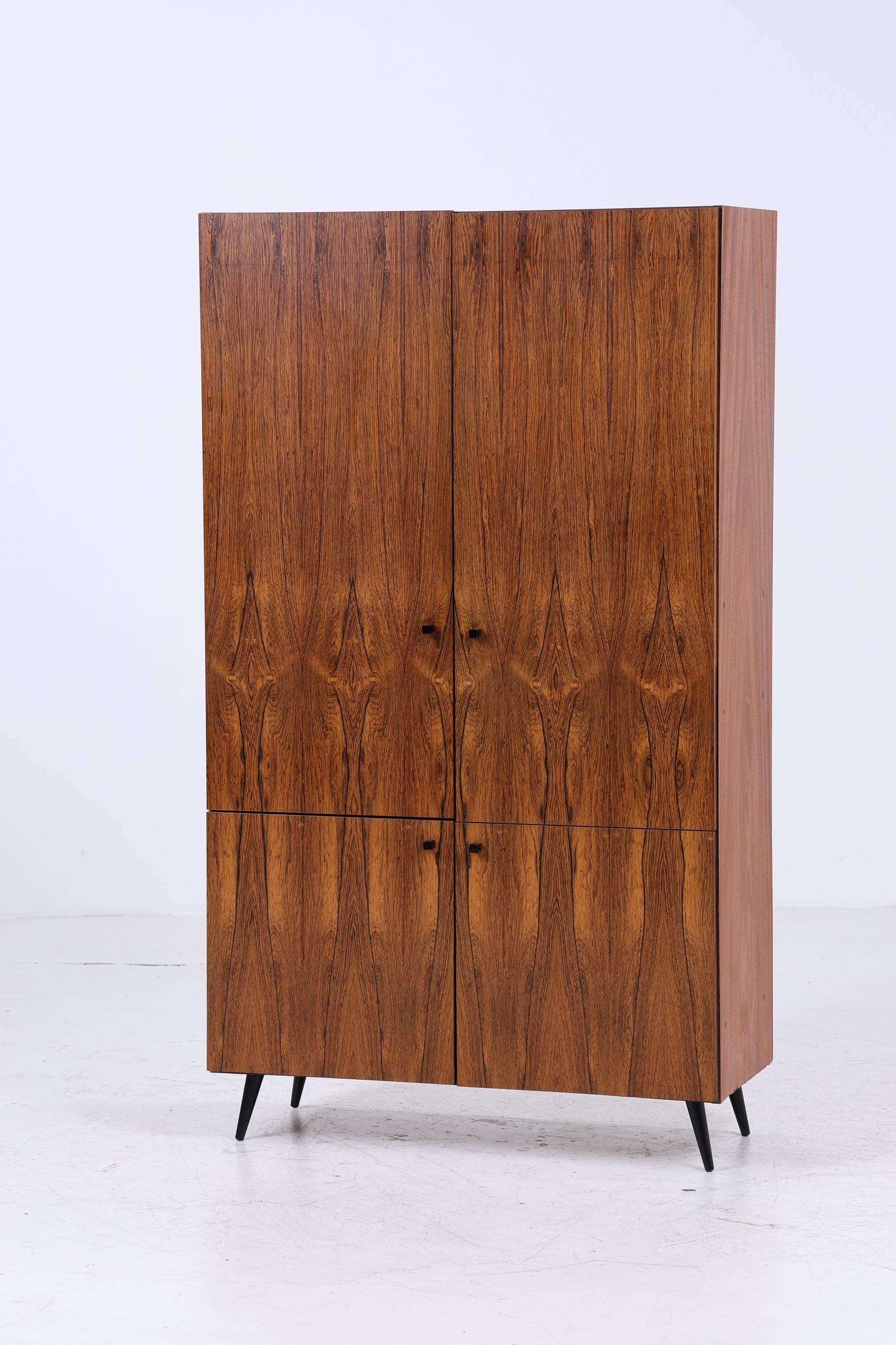 Vintage Wäscheschrank 60er Jahre | Mid Century Kleiderschrank Fächerschrank Retro Holz Schubladen Aufbewahrung