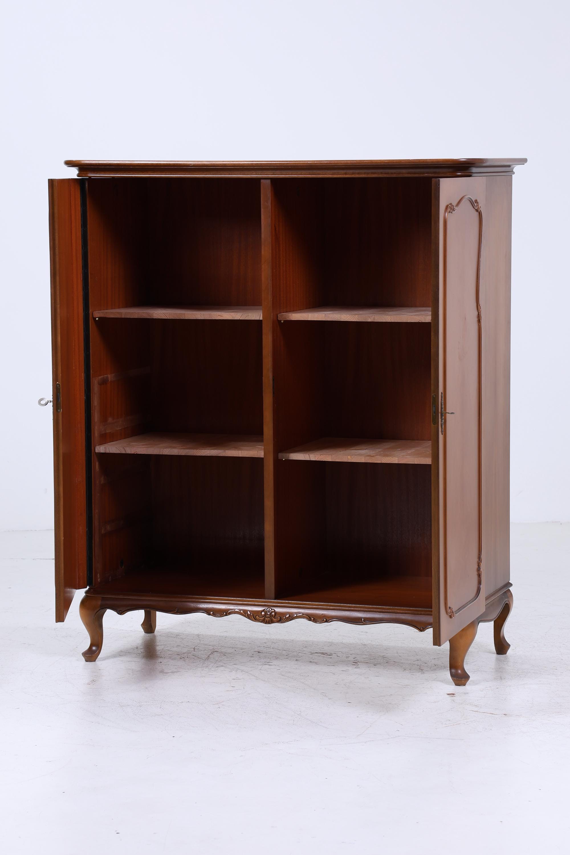 Vintage Louis XV Stil Schrank | Antik Stil Fächerschrank 20er 30er Jahre | Holz Aufbewahrung