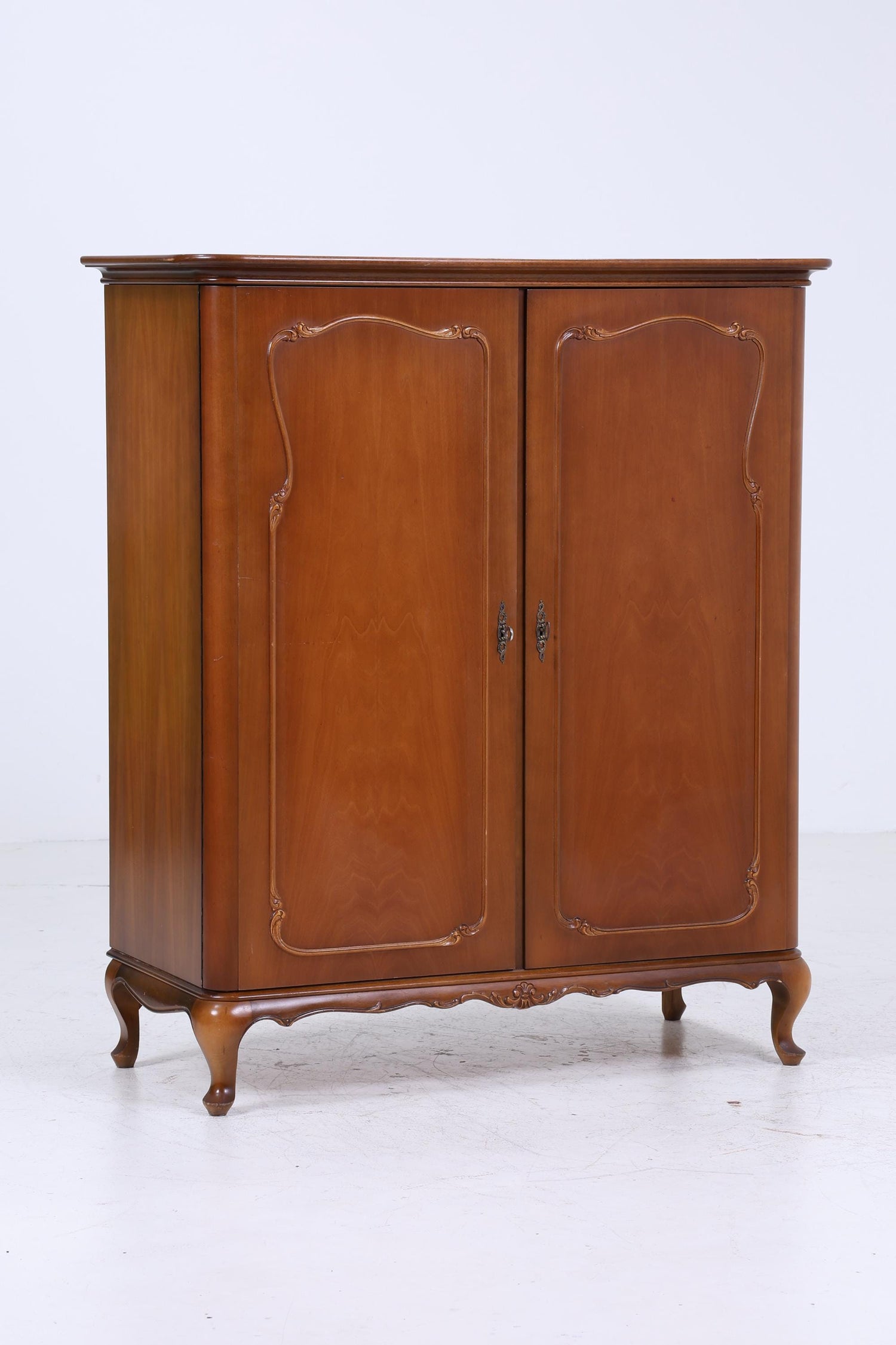 Vintage Louis XV Stil Schrank | Antik Stil Fächerschrank 20er 30er Jahre | Holz Aufbewahrung