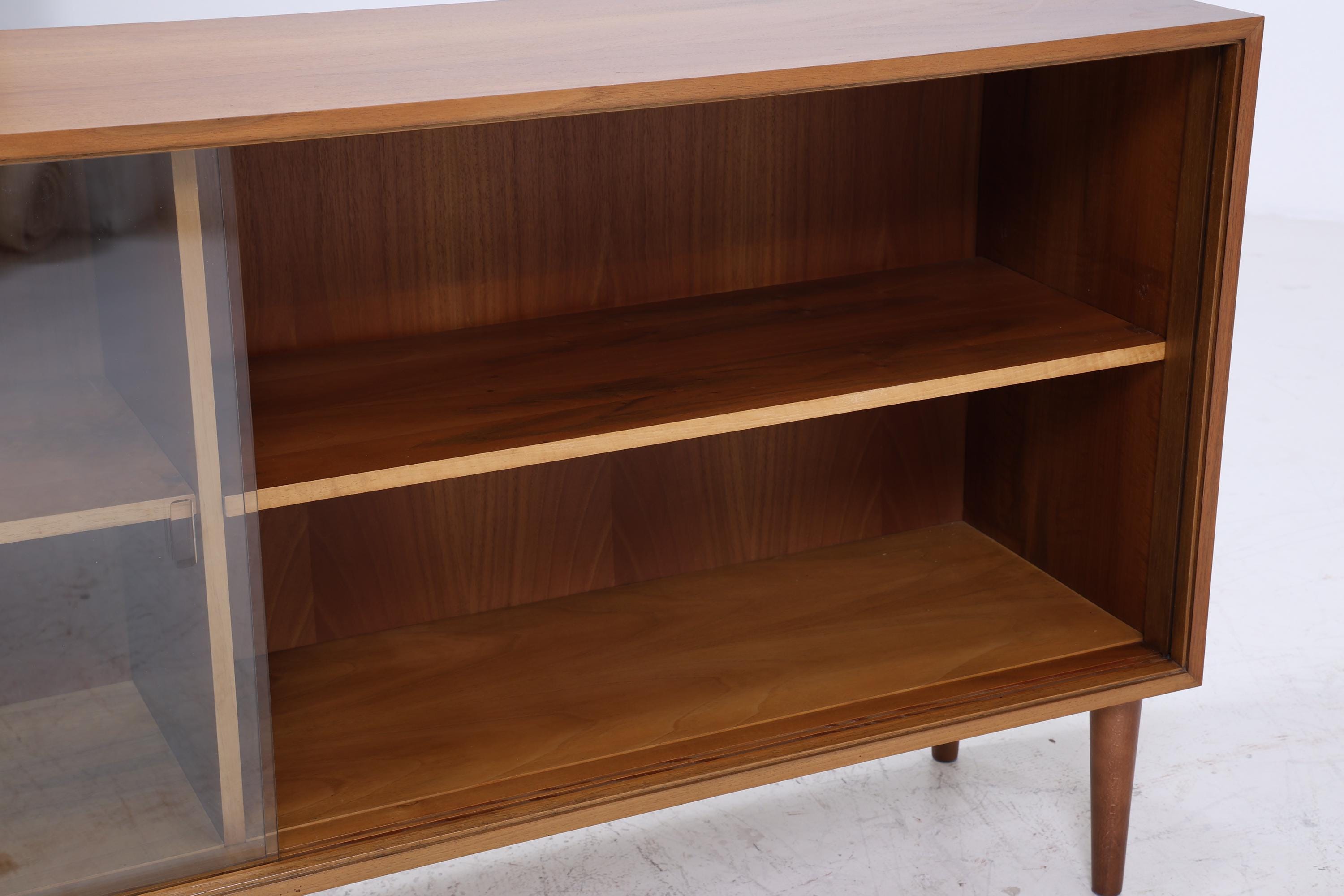 Vintage Glas Sideboard 60er Jahre |  Platon Serie by Lothar Wegner -  Mid Century Vitrine Holz Design 2/4