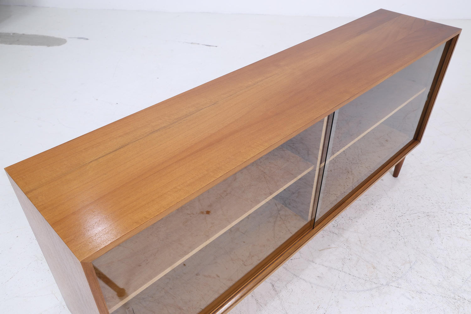 Vintage Glas Sideboard 60er Jahre |  Platon Serie by Lothar Wegner -  Mid Century Vitrine Holz Design 2/4