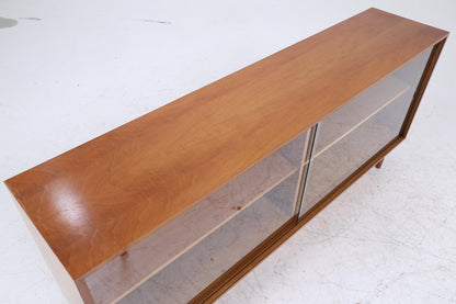 Vintage Glas Sideboard 60er Jahre |  Platon Serie by Lothar Wegner -  Mid Century Vitrine Holz Design 3/4