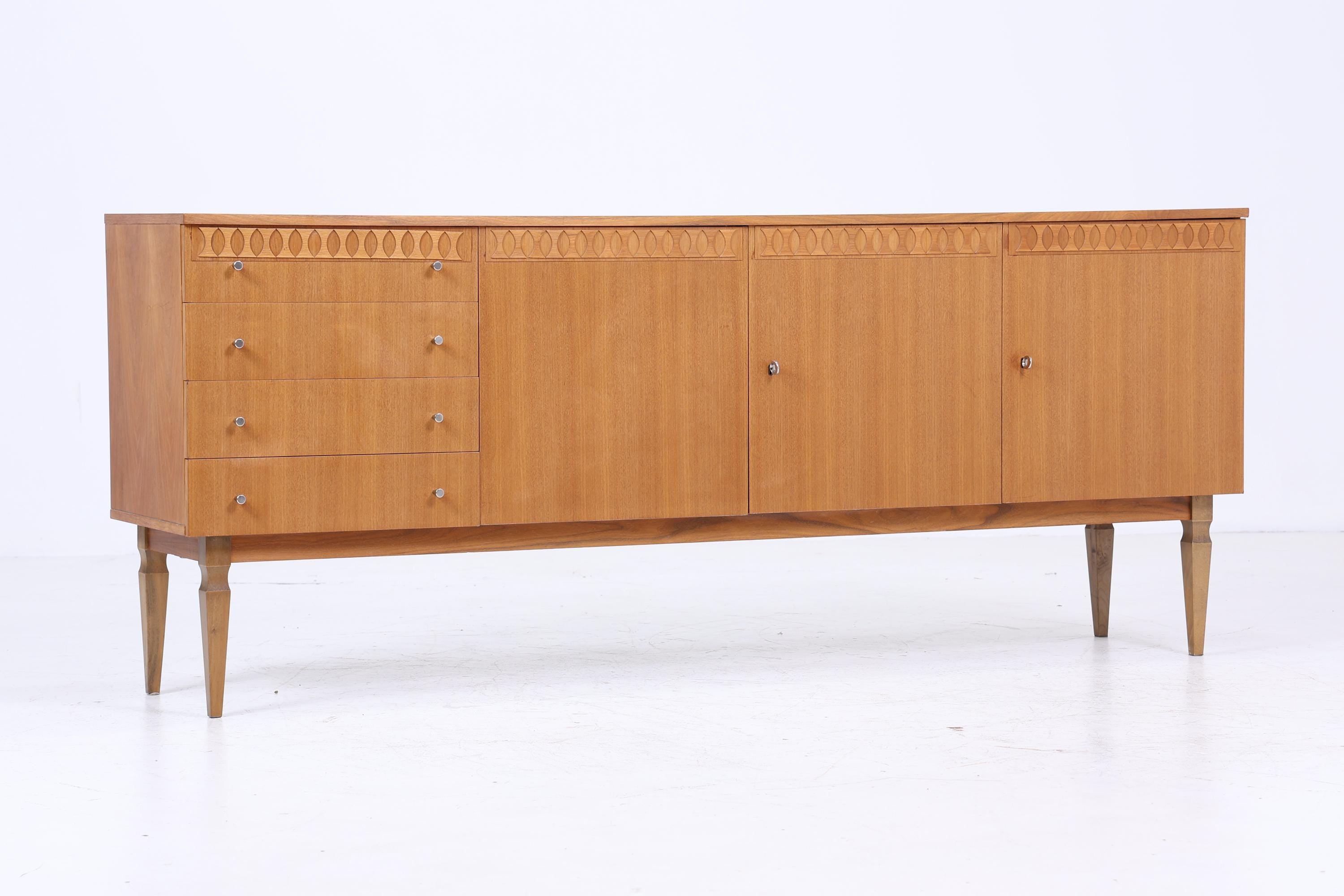 Vintage Sideboard 60er Jahre | Mid Century TV Board mit Schubladen &amp; Fächern Kommode Retro Holz Aufbewahrung
