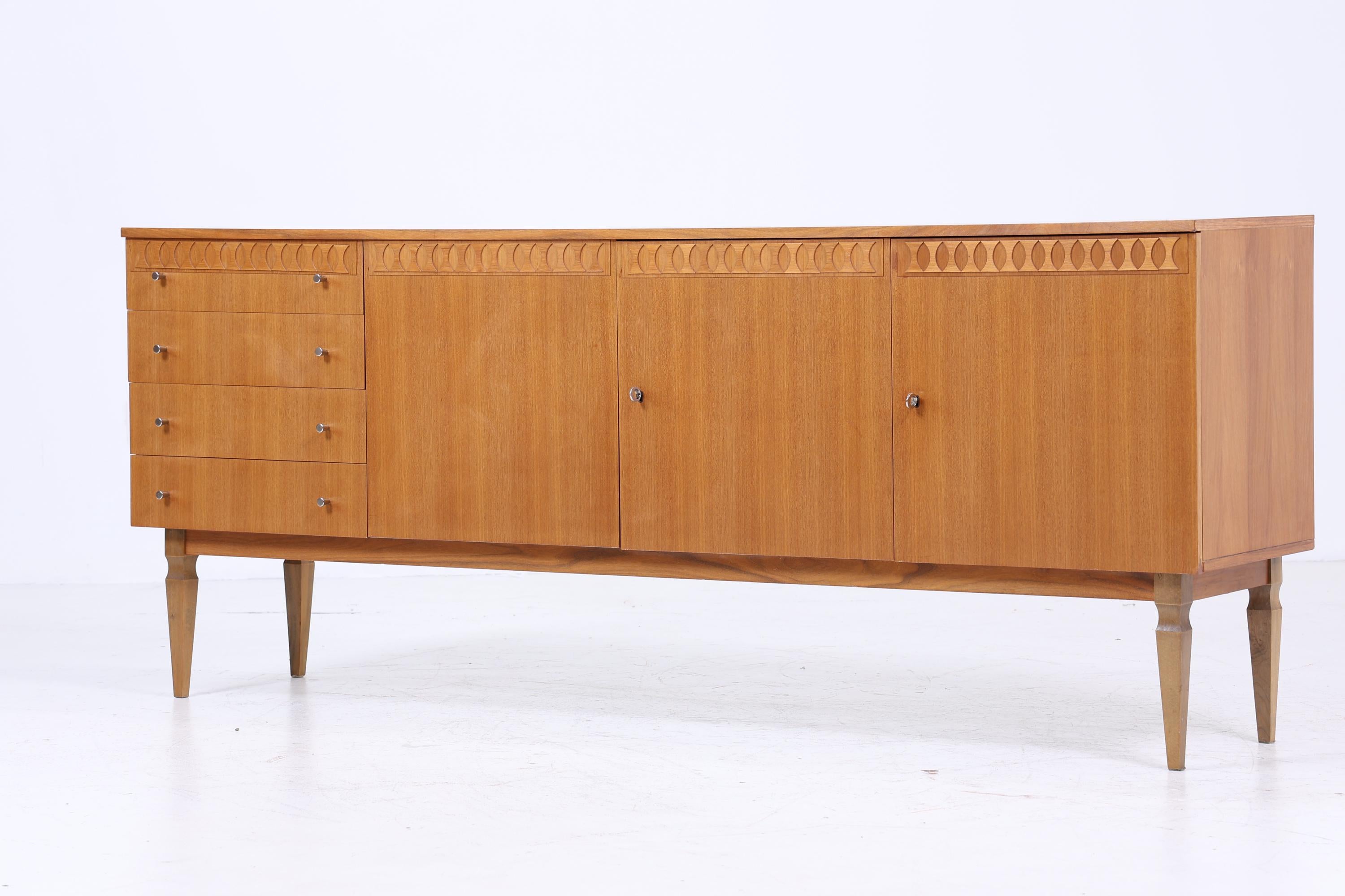 Vintage Sideboard 60er Jahre | Mid Century TV Board mit Schubladen &amp; Fächern Kommode Retro Holz Aufbewahrung