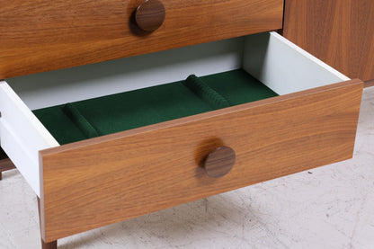 Wundervolles Vintage Sideboard 60er Jahre | Mid Century TV Board mit Schubladen &amp; Fächern Kommode Retro Holz Aufbewahrung