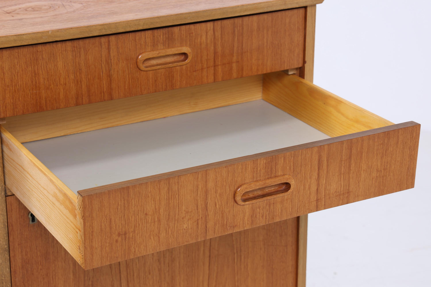 Vintage Teak Highboard 60er Jahre | Mid Century Sideboard Schubladen Schrank Holz Aufbewahrung
