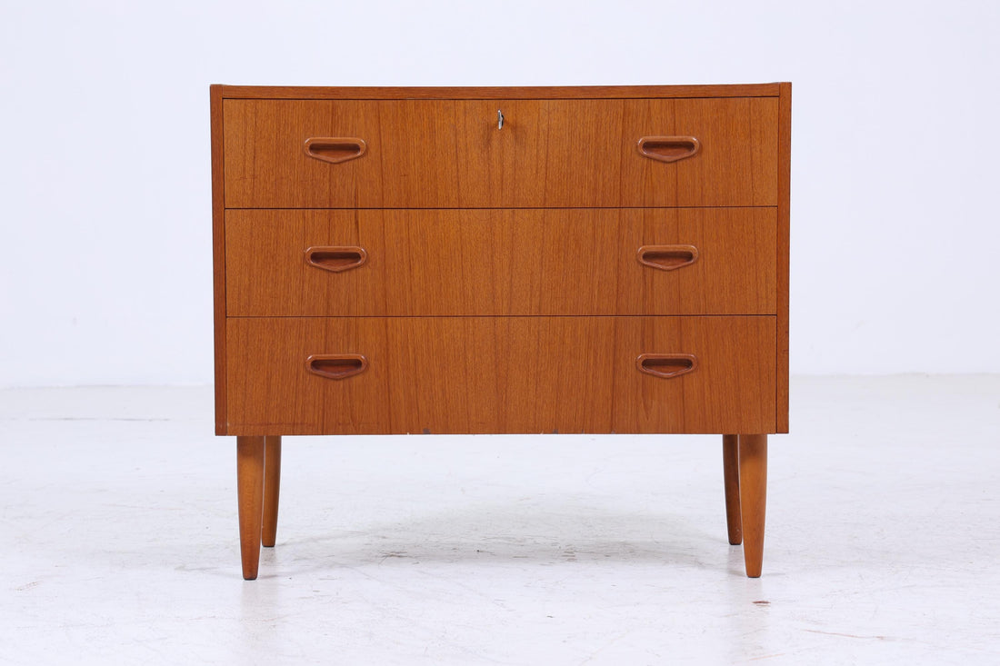 Vintage Teak Schubladen Kommode | Mid Century Schubladen Schrank | Holz Aufbewahrung 60er 70er Jahre