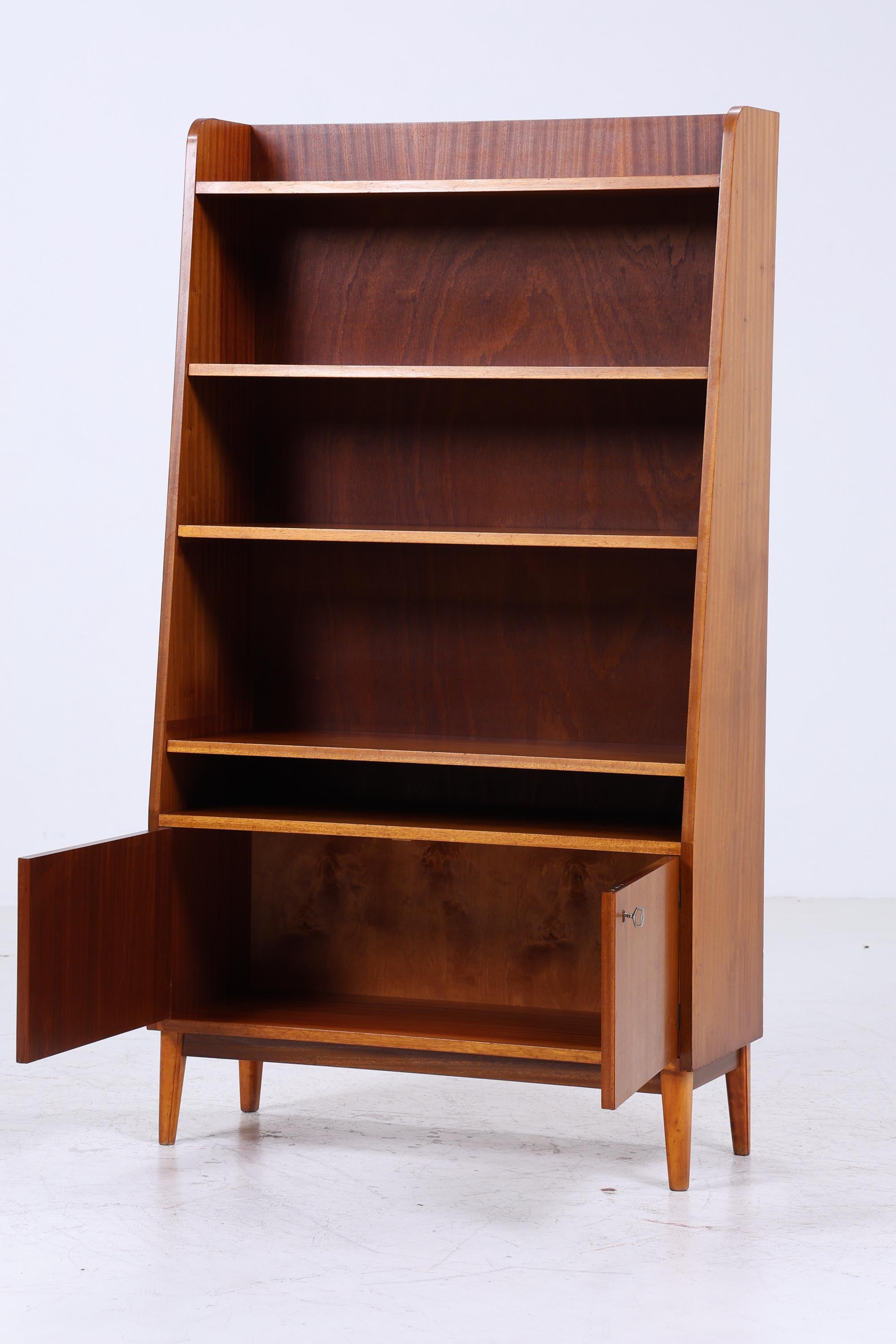 Vintage Bücheregal 60er Jahre | Mid Century Regal Schrank Retro Holz Aufbewahrung