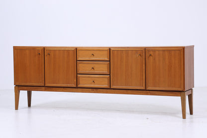 Vintage Teak Sideboard 60er Jahre | Mid Century TV Board mit Schubladen &amp; Fächern Lowboard Retro Holz Aufbewahrung