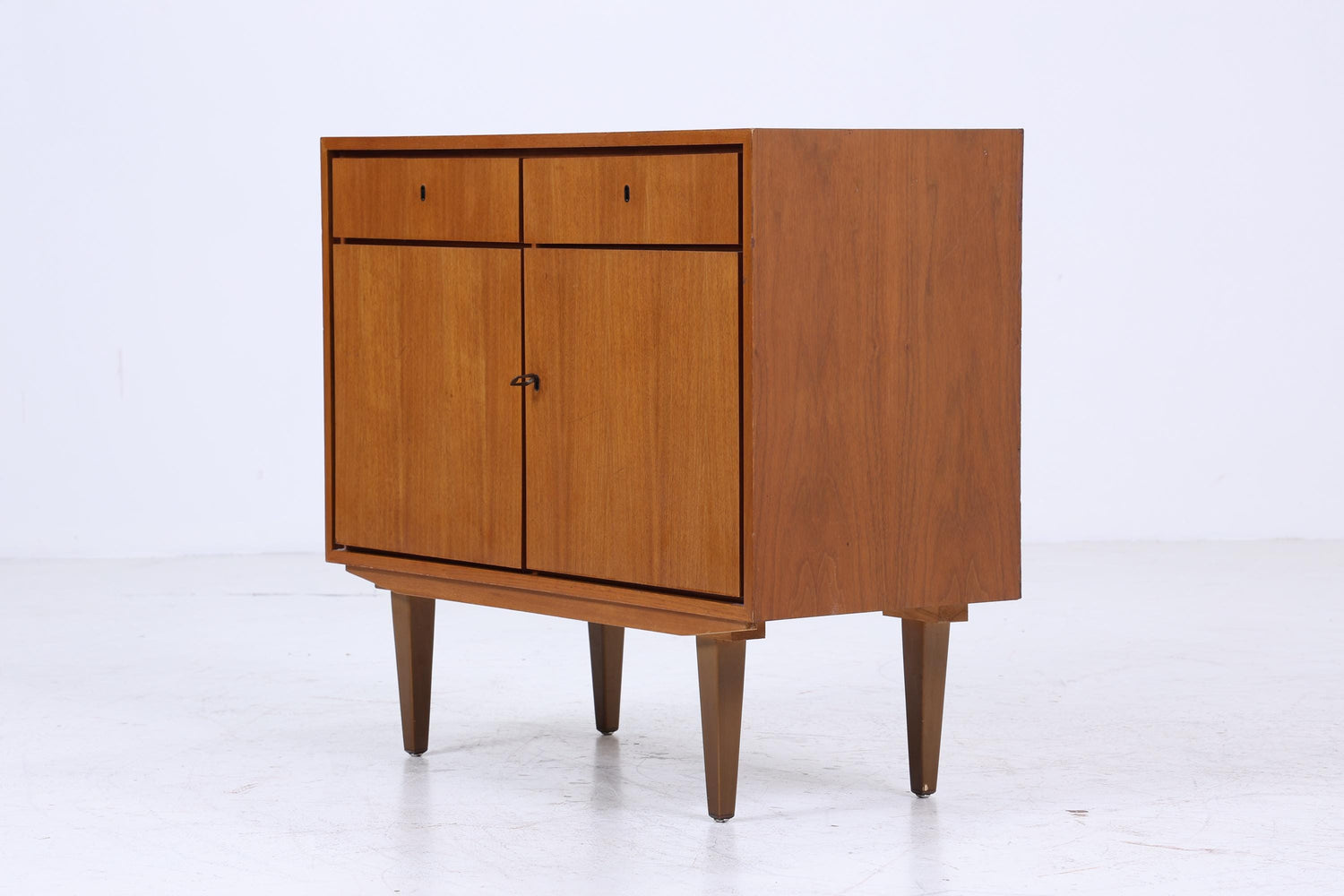Vintage Nussbaum Kommode 60er | Mid Century Schubladen Schrank Aufbewahrung | Vintage Flur Aufbewahrung Retro Holz