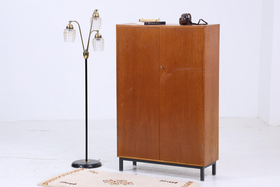 Vintage Teak Fächerschrank 60er Jahre | Mid Century Wäscheschrank Schrank Holz Retro Aufbewahrung