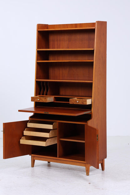 Vintage Regal 60er Jahre | Mid Century Bücherregal Schreibtisch Sekretär Retro Holz Aufbewahrung