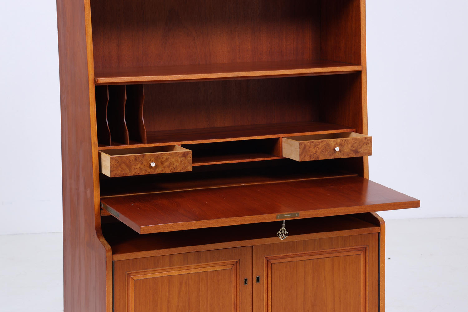 Vintage Regal 60er Jahre | Mid Century Bücherregal Schreibtisch Sekretär Retro Holz Aufbewahrung