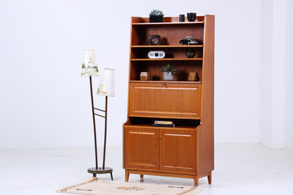 Vintage Regal 60er Jahre | Mid Century Bücherregal Schreibtisch Sekretär Retro Holz Aufbewahrung