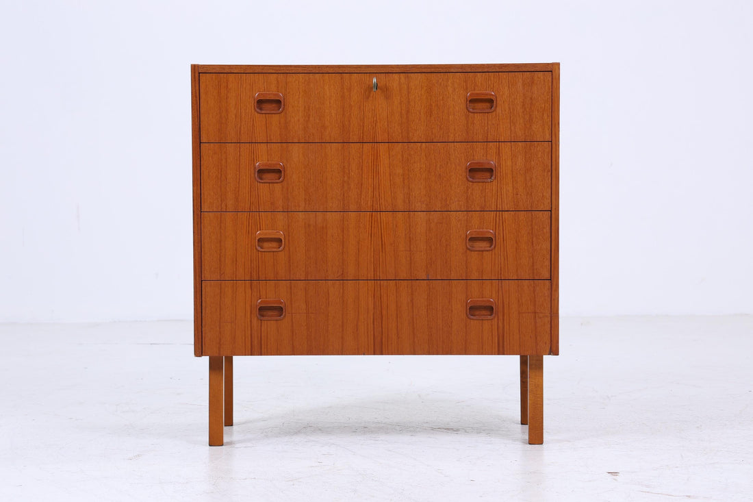 Vintage Teak Schubladen Kommode | Mid Century Schubladen Schrank | Holz Aufbewahrung 60er 70er Jahre