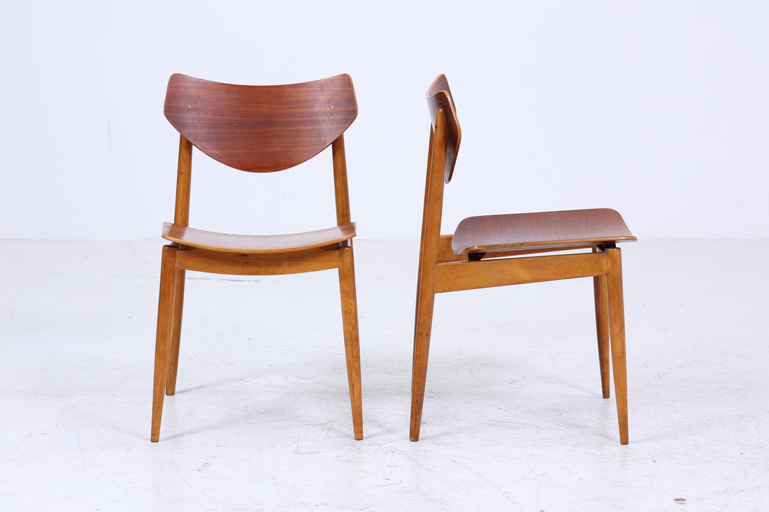 2 Vintage Teak Esszimmerstühle von Benze Sitzmöbelfabrik | Mid Century Stuhl 60er Jahre | Küchenstuhl Holz
