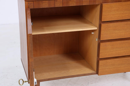Vintage Nussbaum Schubladen Kommode 60er | Mid Century Schrank | Retro Holz Aufbewahrung
