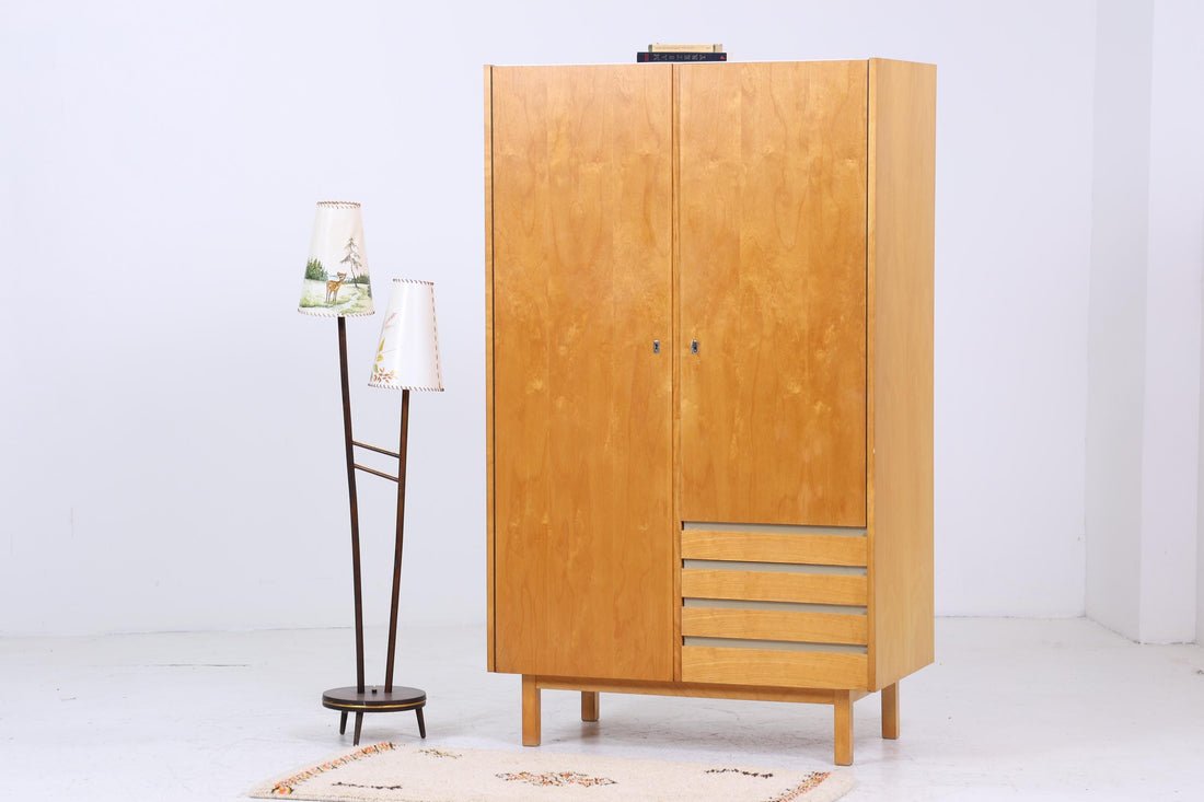Schöner Hellerau Wäscheschrank 794/1a 60er Jahre | Mid Century Kleiderschrank Fächerschrank aus Eiche Retro 70er