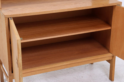 Vintage Vitrine 60er Jahre | Mid Century Glas Schrank Retro Regal Holz Aufbewahrung