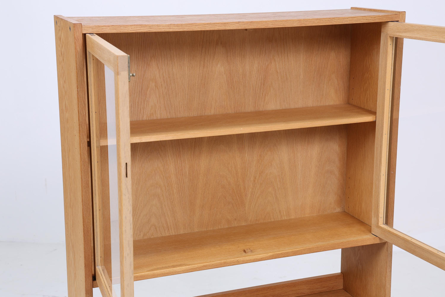 Vintage Vitrine 60er Jahre | Mid Century Glas Schrank Retro Regal Holz Aufbewahrung