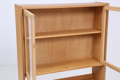 Vintage Vitrine 60er Jahre | Mid Century Glas Schrank Retro Regal Holz Aufbewahrung