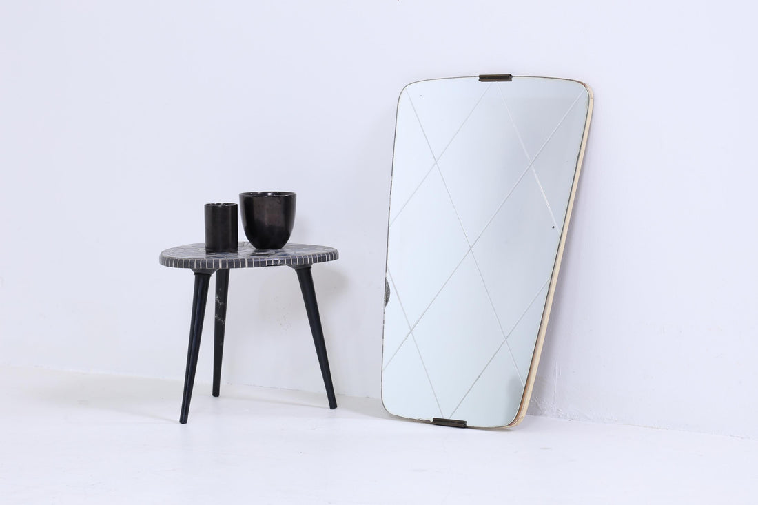 Vintage Spiegel 60er Jahre | Mid Century Hänge Spiegel Mirror Holz Retro Schräg Vintage