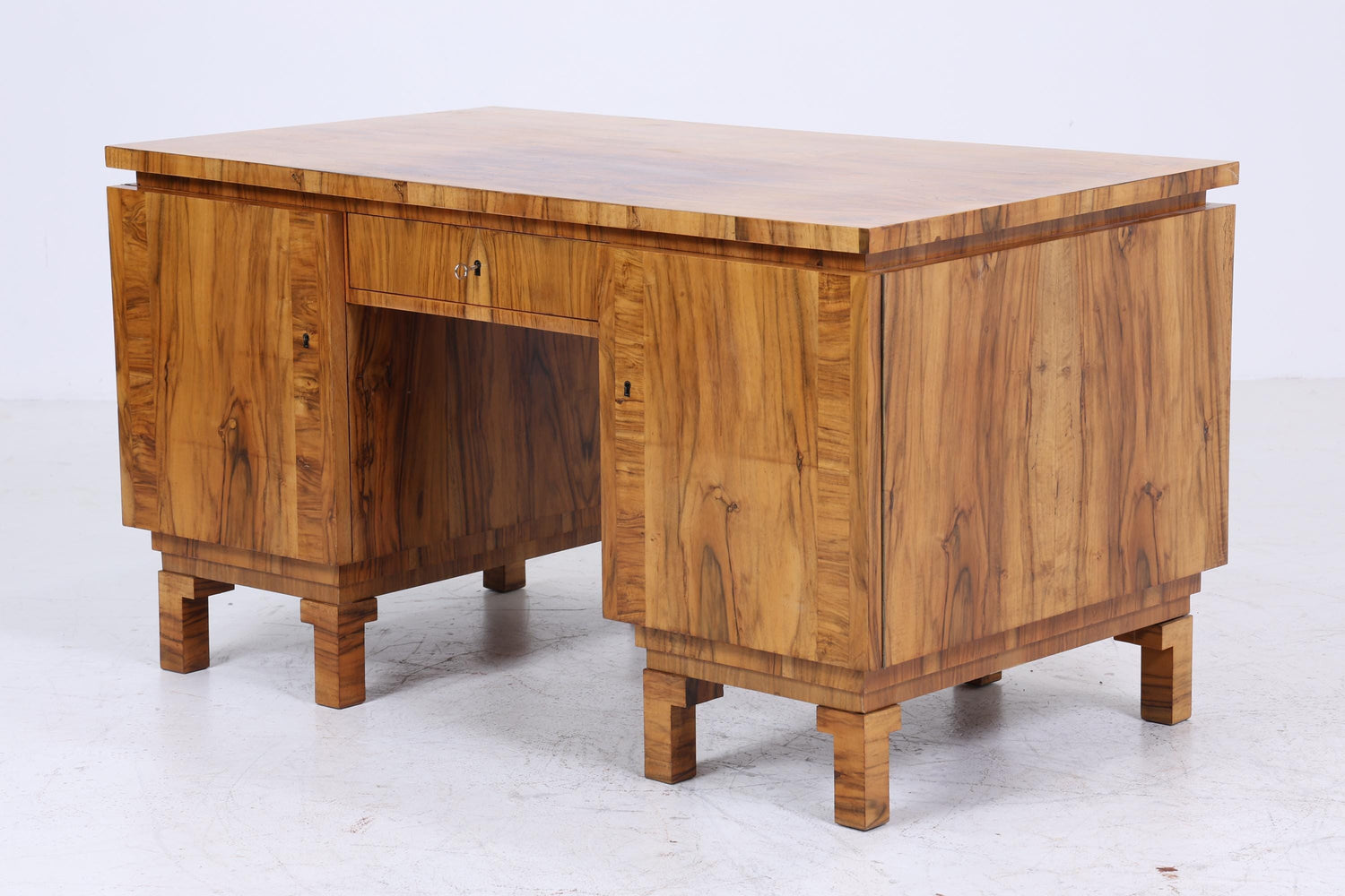 ❌SALE❌ Art Déco Schreibtisch 1920er Original | Antiker Nussbaum Bürotisch | Vintage Executive Desk aus Holz | Mid Century Office Furniture